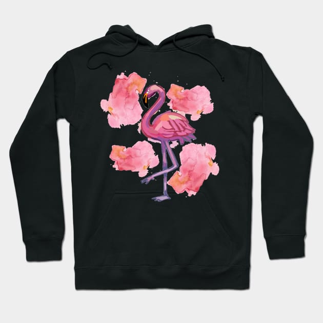 Pink Flamingos Hoodie by Art by Ergate